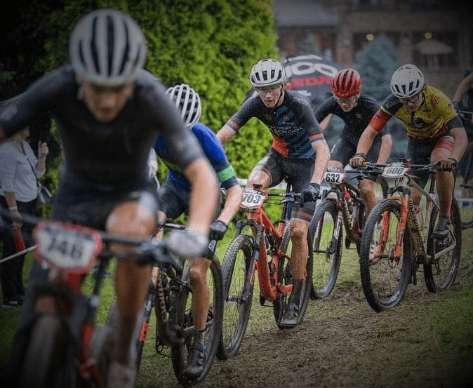 Dylan with Bike School Bentonville racing his mountain bike.